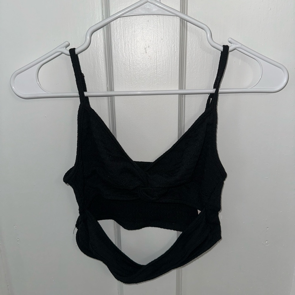 Black open tank top